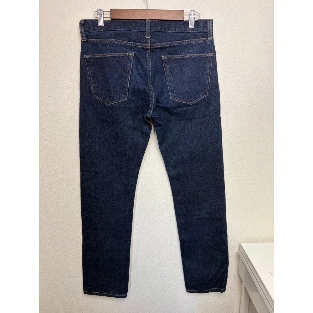 Sid Mashburn Jeans Mens 32x32 Dark Wash Blue Slim Straight Made In USA Cone Mill